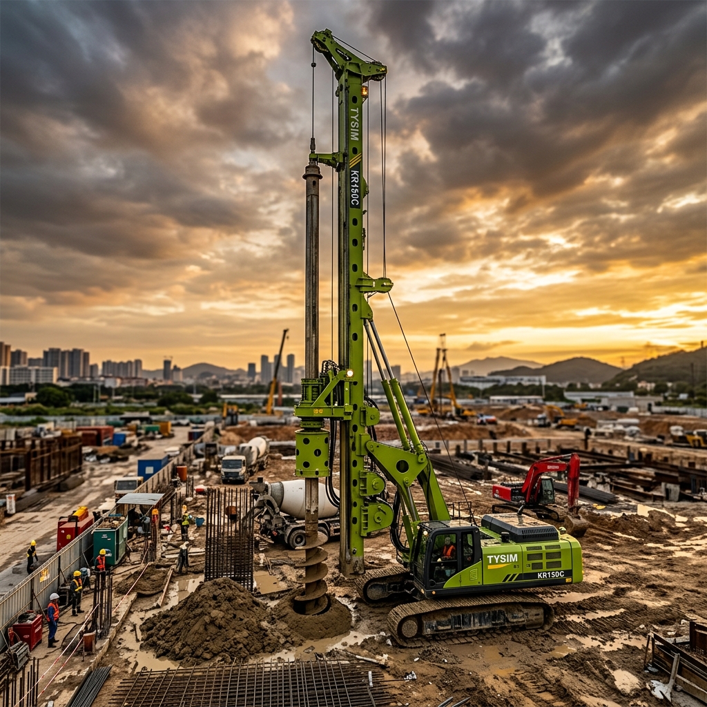 Perforadora TYSIM rotativa trabajando en cimentaciones profundas - Distribuidor oficial México